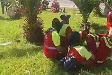 عمال النظافه  ب.شركة اوزونOZONE يرفعون صوتهم ضد  الظلم والتهميش ويطالبون بحقوقهم المسلوبة